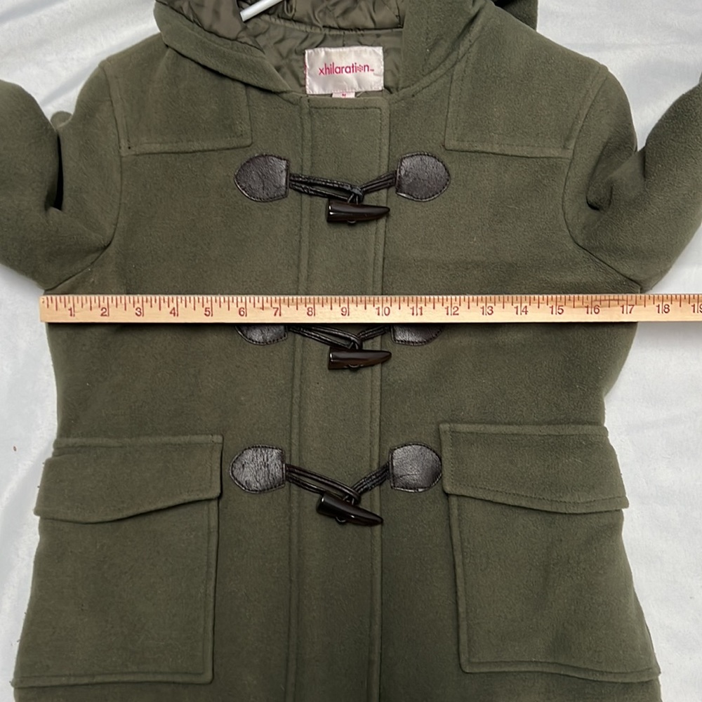 Xhilaration Military Inspired Olive Green Cropped Trench Coat - Medium - Picture 11 of 12
